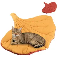 OEM Blattförmiges Katzenbett, Baumwolle, 57x64 cm, für Katzen & kleine Hunde
