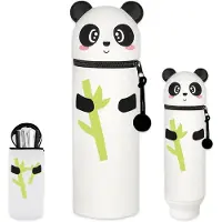 Markenlos Federmäppchen aus Silikon Panda Design 2 in 1 Etui Stifthalter ausziehbar