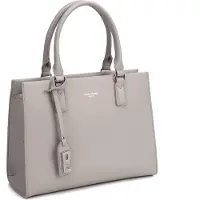 David jones Handtasche Strukturiert mit Reißverschluss, Griffen und Schulterriemen Orchid 28x21x11 cm