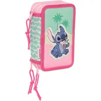 OEM Schlampermäppchen mit 37 Teilen, Stitch Ice Cream, Rosa, 12,5x5,5x19,5 cm