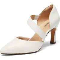 Merkloos Pumps für Damen, spitz zulaufende Form, 7,6 cm Absatz, weiß, Größe 42,5 EU