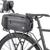 Markenlos Fahrradtasche Gepäckträgertasche wasserdicht erweiterbar 11 bis 26 Liter Schwarz