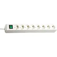 Brennenstuhl Eco-Line Steckdosenleiste mit Schalter 8-fach weiß 3m H05VV-F 3G1,5, 1159320018