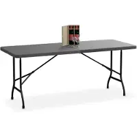 Merkloos Klappbarer Gartentisch – Kunststoff – 180 x 72 x 74 cm – Grau – Für 8 Personen