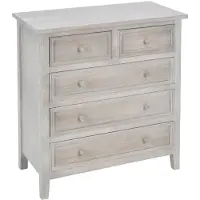 OEM Kommode mit 5 Schubladen, Holz, Grau, 72,1 x 34,3 x 81,2 cm