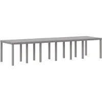 vidaXL Gartentisch Hellgrau 350 x 100 x 74 cm Poly-Rattan