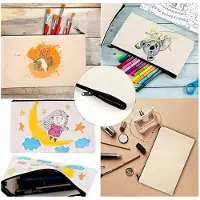 Markenlos 16 Stück DIY leere Stoffbeutel zum Bemalen, Kosmetiktaschen mit Reißverschluss, Mäppchen für Schule, Make-up, Büro und Basteln (12 x 21 cm)