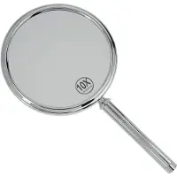 Merkloos Handspiegel – Beidseitig – 10-fache Vergrößerung – Silberchrom – Durchmesser 16 cm