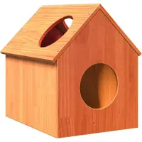 Syfax Katzenhaus Wachsbraun 41x50x50 cm Massivholz Kiefer