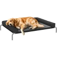 Merkloos Hundebett, erhöht – Campingbett für Hunde – 130 x 90 x 30 cm – Schwarz