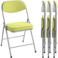 OEM 4er-Set Klappstühle, gepolstert, Olive, Stahl, B47xH79xT53 cm