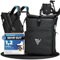 Merkloos Fietstas – Rucksack und Gepäckträger-Tasche – 25 Liter – 100% wasserdicht – Laptopfach