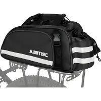 Merkloos Wasserdichter Gepäckträger für Fahrradtaschen – 15 Liter – Reflektierend – Mit Regenhaube – Schwarz – Für Fahrrad und Pendlerverkehr