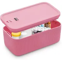 Merkloos Aufbewahrungsbox – Verschließbare Box – Kombinationsschloss – Rosa – 23,5 x 12,8 x 9,2 cm