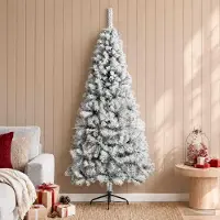 Syfax Künstlicher Weihnachtsbaum 180 cm PVC und Stahl Grün und Weiß