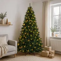 Syfax Künstlicher klappbarer Weihnachtsbaum 240 cm 600 LEDs