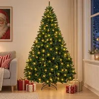 Syfax Künstlicher klappbarer Weihnachtsbaum 270 cm 600 LEDs