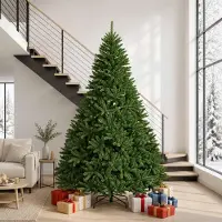 Syfax Künstlicher klappbarer Weihnachtsbaum 270 cm PVC Mittelgrün