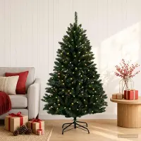 Syfax Künstlicher klappbarer Weihnachtsbaum 150 cm 150 LEDs