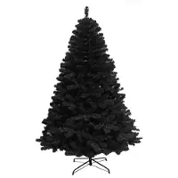 Merkloos Weihnachtsbaum, künstlicher Weihnachtsbaum - Volles Modell - 150 cm - Schwarz - 390 Zweige - Mit Metallfuß - PVC