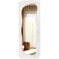Merkloos Standspiegel Ganzkörperspiegel - Organisches Glas - 60 x 160 cm - Weiß - Asymmetrisch