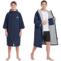 Merkloos Umhang – Wasserdicht – Mit Kapuze – Oversized-Jacke für Erwachsene und Kinder – Strandjacke – Zum Surfen, Schwimmen und Campen