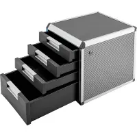 StarTech.com Schreibtisch-Organizer - Modul Mit 4 Schubladen - Aluminium & MDF - Maße 31,5×35×29,8 cm - Schubladenhöhen 5/5/5/10 cm - Montage erforderlich - Silber