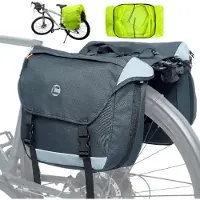 Merkloos Gepäckträger für Fahrradtaschen – Doppel – 35 Liter – Wasserdicht – Reflektierend