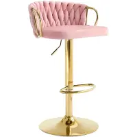 Merkloos Barkruk mit Rückenlehne – Höhenverstellbar, 77 - 102 cm – Rosa