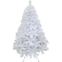 Merkloos Künstlicher Weihnachtsbaum – Vollmodell – 120 cm – PVC – Schneeweiß – 230 Zweige – Für das Wohnzimmer