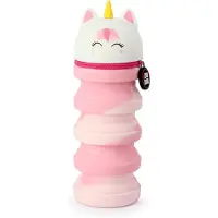 Markenlos Silikon Federmäppchen Einhorn 2-in-1 teleskopisch 19,5 x 6,5 cm rosa