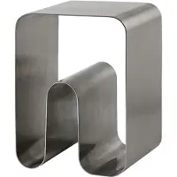 AYTM Hocker Curva Solid, silber, Höhe 43 cm, Edelstahl