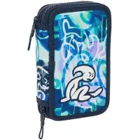 OEM Schlampermäppchen für Kinder, 29 Teile, Polyester, Dunkelblau, 12,5x4x19,5 cm