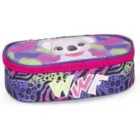 OEM Ovales Schlampermäppchen mit Reißverschluss, 22 cm, Polyester, lila