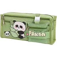 OEM Panda Federmäppchen groß, grün, Stifteetui Schule