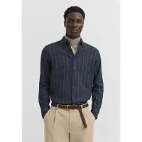 Bugatti Langarmhemd "Modern Fit" Modern Fit Flanell Gestreift Button-Down