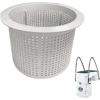 Markenlos Skimmerkorb Pool Ersatz Filterkorb Wasserreinigung 22x21,5x23 cm Weiß