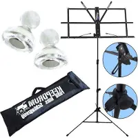 Markenlos Musikständer schwarz - inklusive 10 Magneten und Tragetasche