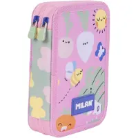 OEM Federmäppchen 2 Etagen mit Inhalt, 19,5x13x5 cm, rosa