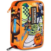OEM Schlampermäppchen 3 Fächer, 50-teilig, Stifte-Set, Orange