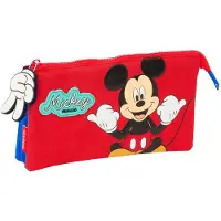 OEM Mickey Mouse Good Day Mäppchen, 3 Fächer, Polyester, Blau, 22x3x12 cm