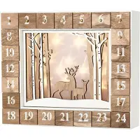 Ed Brubaker Adventskalender Holz zum Befüllen, Weiße Winterlandschaft,