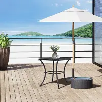 Sweiko Beistelltisch Gartentisch 45 x 45 x 50 cm rechteckig wetterfest im Mesh-Stil Balkontisch Metall Campingtisch Kaffeetisch für Wohnzimmer Büro Outdoor Indoor Schwarz