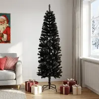 Syfax Künstlicher schlanker Weihnachtsbaum 240 cm PVC und Stahl