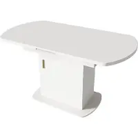 StarTech.com Esstisch - Oval ausziehbar - 110–130x70x75 cm - Spanplatte - Für 2 Personen - Minimalistisch modern - Weiß/Gold