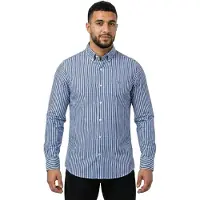 Gant für Herren. 3000132 Gestreiftes Slim Fit Popeline Hemd blau (S), Lässig, Baumwolle, Klassisch, Langarm