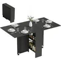 StarTech.com Klapptisch Küche - Esstisch auf Rollen - Holzgestell - Platzsparend - 75 x 140 x 74 cm - Moderner Stil - Armeegrün