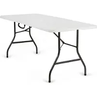 StarTech.com Gartentisch - Klappbarer Outdoor Camping- und Buffettisch - 180x76 cm - Metallgestell aus Eisen - Für 8 Personen - Mit Tragegriff - Rechteckig weiß