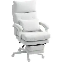 StarTech.com Rollstuhl - Höhenverstellbarer Stuhl - Bezug in Leinenoptik - 160° verstellbare Rückenlehne - Drehbar - Gepolsterter Sitz - Fußstütze - Cremeweiß