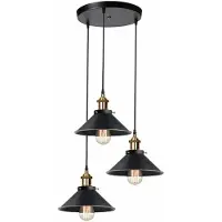 StarTech.com 3-flammige Pendelleuchte - A8001 - Industrieller Vintage-Stil - E27 - 220 V - Schwarz - Leuchtmittel Nicht Inklusive
